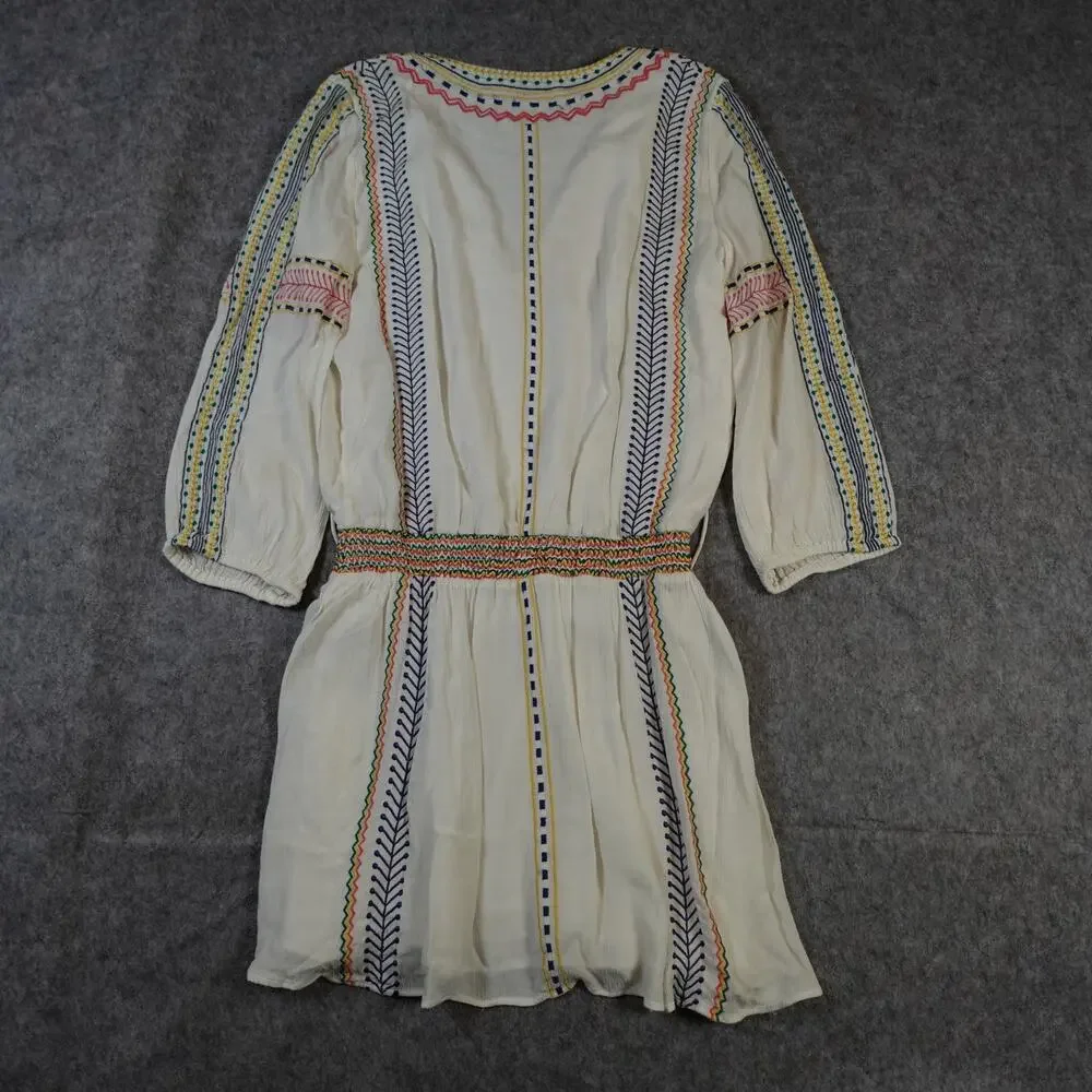 Alice Olivia Dress Womens 4 Jolene Drop Waist Mini Embroidered Boho V-Neck - Picture 6 of 10